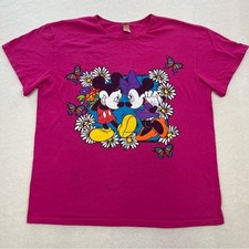 Vintage Mickey Unlimited Land N  Sea 90s Pink Graphic Print Shirt Size X