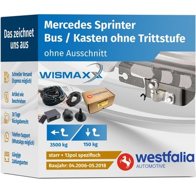 ANHÄNGERKUPPLUNG für Mercedes Sprinter 06-14 starr WESTFALIA +13pol E-Satz SPEZ