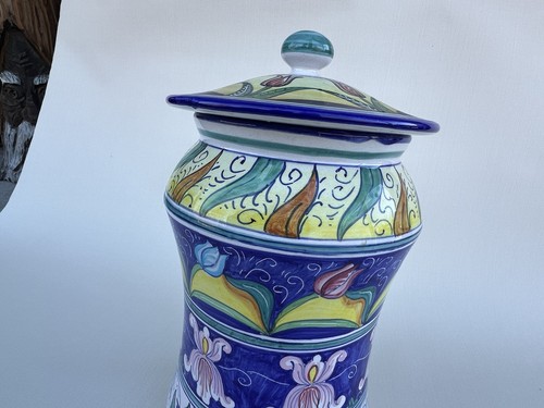Vantage Mario Sambuco Deruta Italy Hand Painted Italian Jar with Lid - Picture 11 of 17