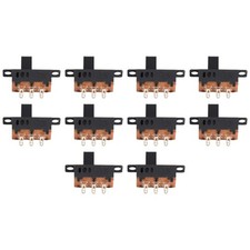 10 x DC 0.5A 50V 3 Position 2P2T DPDT Panel Mount Slide  SS23D32 U8O92875