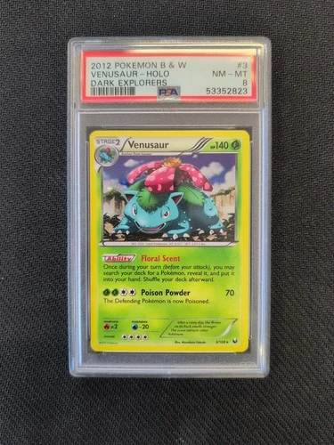 2012 Pokemon B & W Venusaur  #3 - Holo Dark Explorers PSA 8 NM-MT