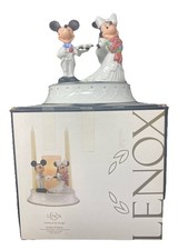 Lenox Disney Mickey & Minnie Wedding Unity Candle Holder Bride Groom Figures