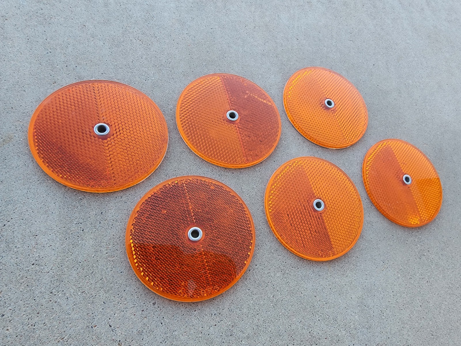 Lot of 6 Original 3-1/4" Stimsonite 975 Amber Reflector Pickup Truck Accessory