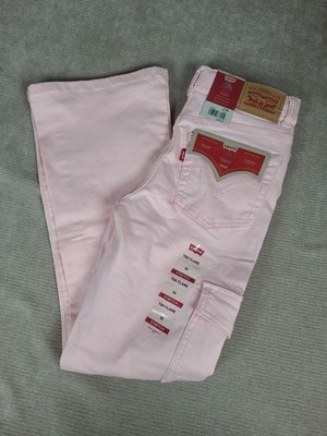 Levi's 726 Youth Girls Adj Waist Pink Cargo Flare Jeans High Rise - Size 10