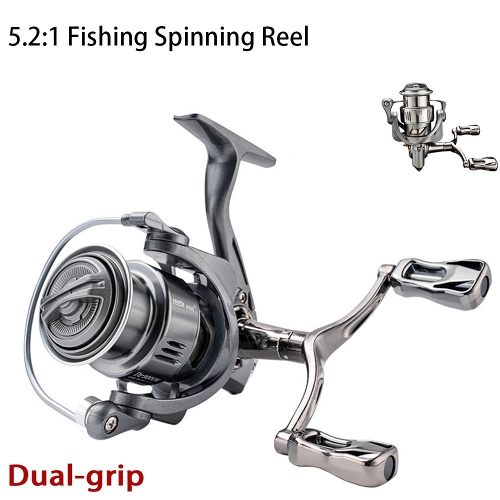 5.2:1 Fishing Reel 2500 Spinning Reel 8KG Drag Shallow Spool