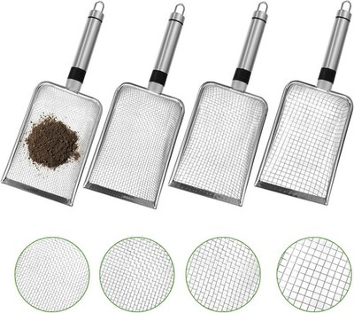 4 Pcs Gardening Soil Sifter, 5'' W-Shape Garden Sieve Sifter with Handle