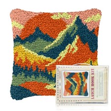 FREEBLOSS Sunset Latch Hook Kits for Adults Beginners DIY Throw Pillow Pre-Pr...