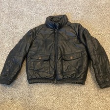 Vintage Saks Fifth Avenue Kids Black Leather Bomber Jacket Zip Up Size 7 Moto