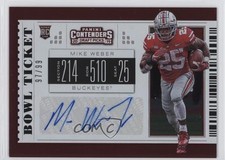 2019 Panini Contenders Draft Picks College Bowl Ticket /99 Mike Weber Auto 3hd