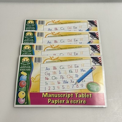 Tree House Manuscript Tablets Learn Create Writing Guide 4-Pack - Preschool NEW