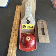 Vtg Corsair 9 1/2" Carpenter's Smooth Wood Plane Made in USA by Great Neck