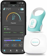 Sense-U Smart Sock Shoe Baby Monitor (Long Range) - Track Baby’S Heart Rate, Mov