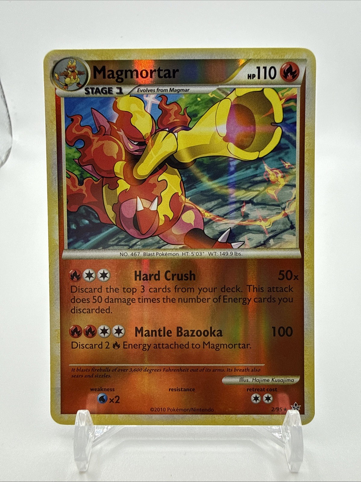 Pokemon TGC Magmortar 2/95 Holo Heart Gold & Soul Silver Unleashed 2010 NM/LP