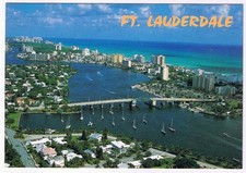 Postcard Fort Lauderdale Beach Looking North Over Las Olas Bridge Florida