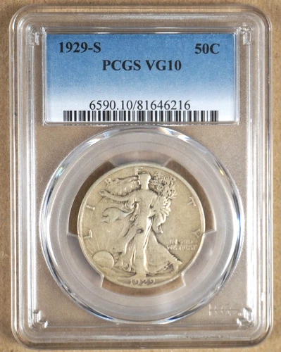 1929-S WALKING LIBERTY HALF DOLLAR PCGS VG10 646216