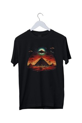 Aliens UFO Egyptian Pyramids | Science Graphic T-Shirt S M L XL 2 3 4 XL 