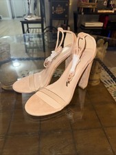 Fashion Nova Los Angeles 4” Block Heels Beige Suede Size 11 Never Worn No Box