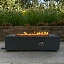  60 inch Outdoor Rectangle Propane Fire Pit Table 60000 BTU Concrete Fire Table