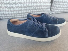 Vionic Sneakers Womens Sz 6.5 Blue Suede Shoe Comfort Slip On