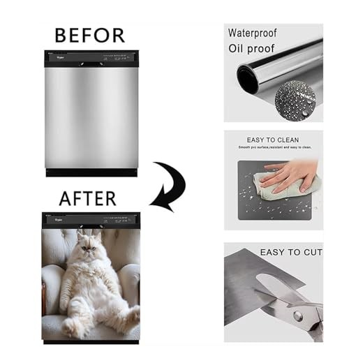 Dishwasher & Refrigerator Magnetic Sticker Cover Panel Decal - 23"x26" Cat - Bild 7 von 7