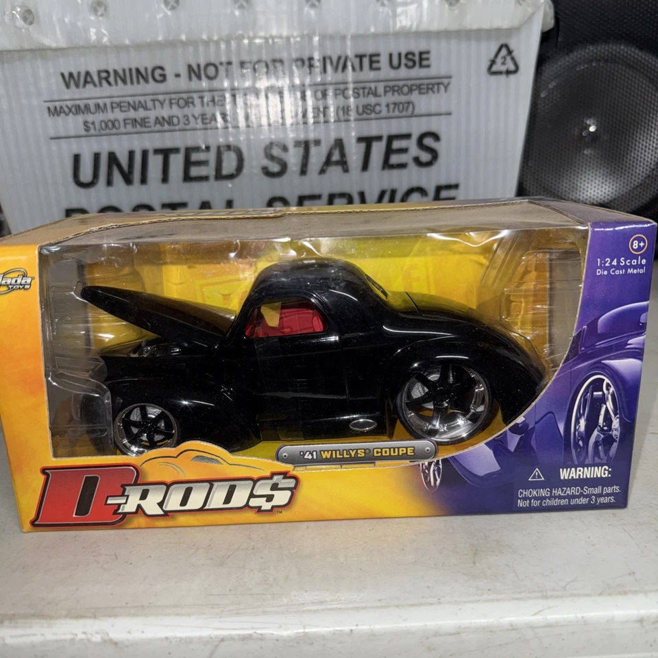 1941 Willys Coupe (1:24 scale) Black Diecast, by Jada Toys "D-Rod$" 🔥 - Image 2 of 4