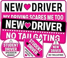 Student New Driver Sticker Pack 5 Pieces Vinyl Waterproof UV Prin Color: Std03