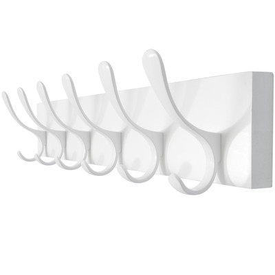 Coat Rack Wall Mount Wooden White Wall Coat Hook, Wall Coat