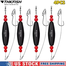 4PCS Catfish Rigs Santee Rig Catfish Float Rigs Circle Hooks EVA Foam Peg Floats
