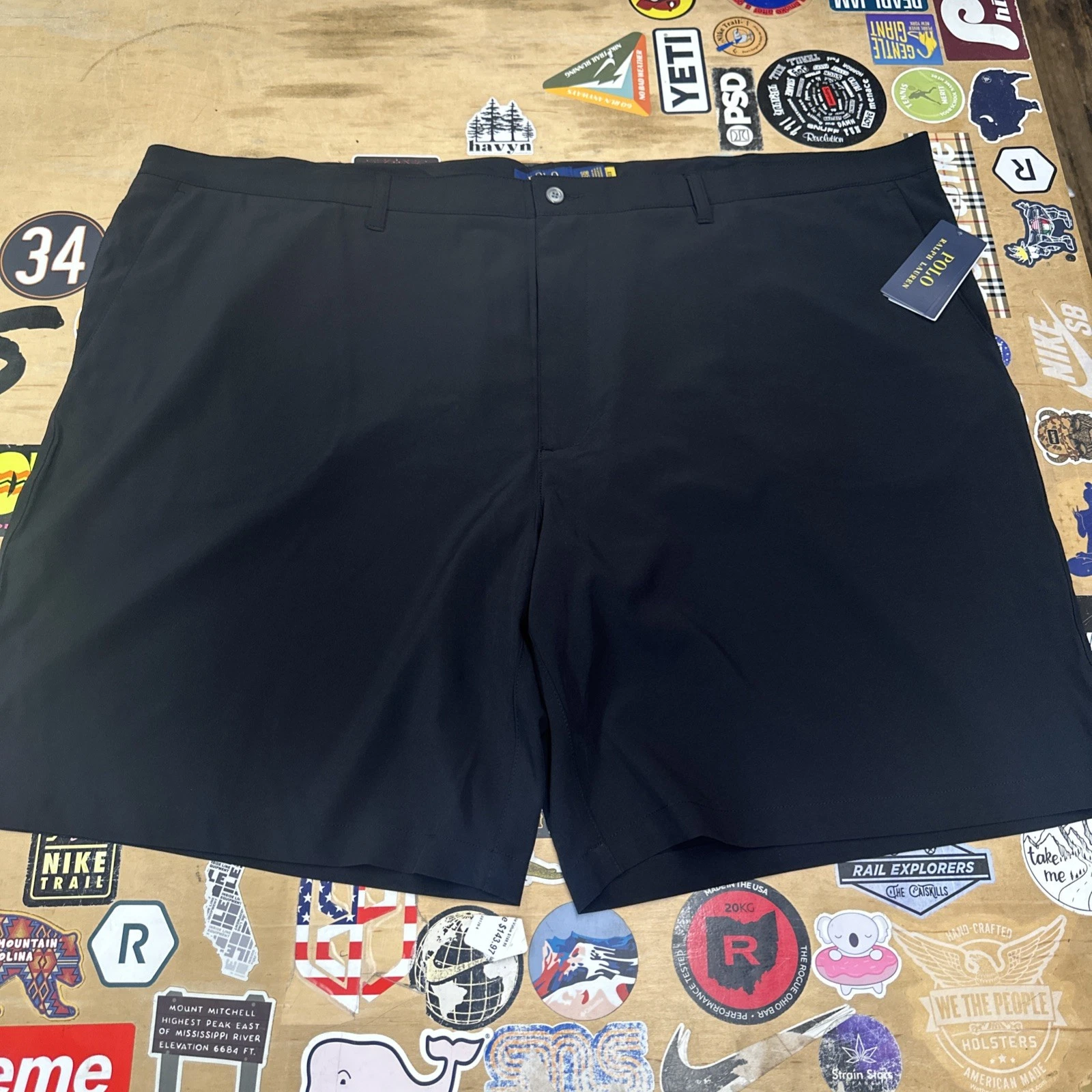 Polo Ralph Lauren Classic Stretch Chino Golf Shorts BIG TALL Black NWT MSRP $98