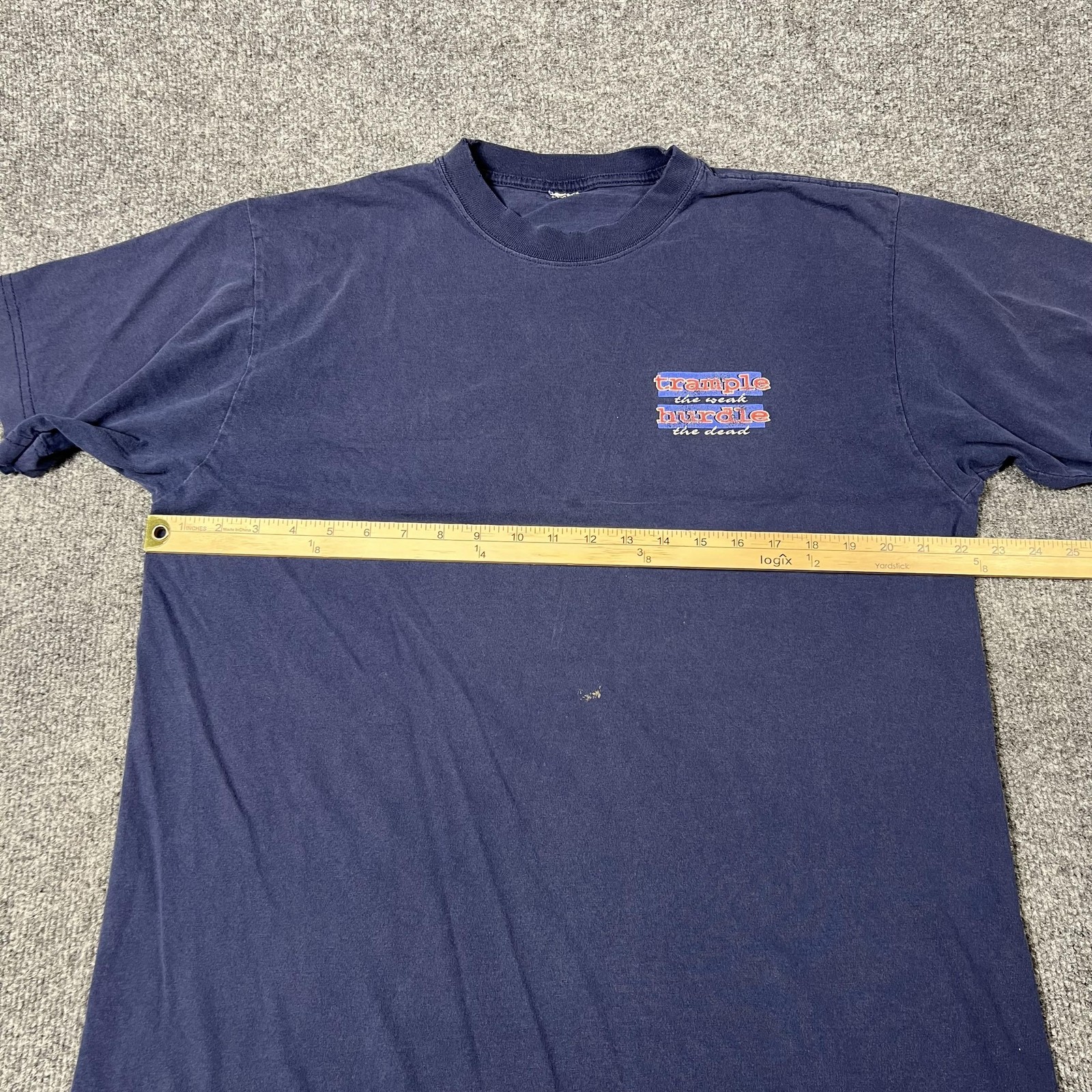 Vintage Trample Hurdle Shirt Mens Large Navy Softball Baseball Graphic 90s Tee