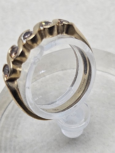 9kt Gold Champagne Diamond Ring Size L (1.74g) - Picture 4 of 11