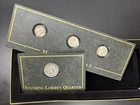 Vintage Slate Marble Paperweights w/ Silver Mercury Dimes & 1927 Standing Libert