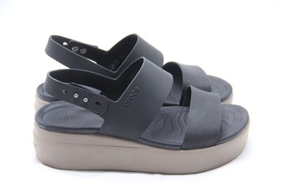 Crocs Brooklyn Low Wedge Platform Sandals Womens Size 7 Black Literide Slingback