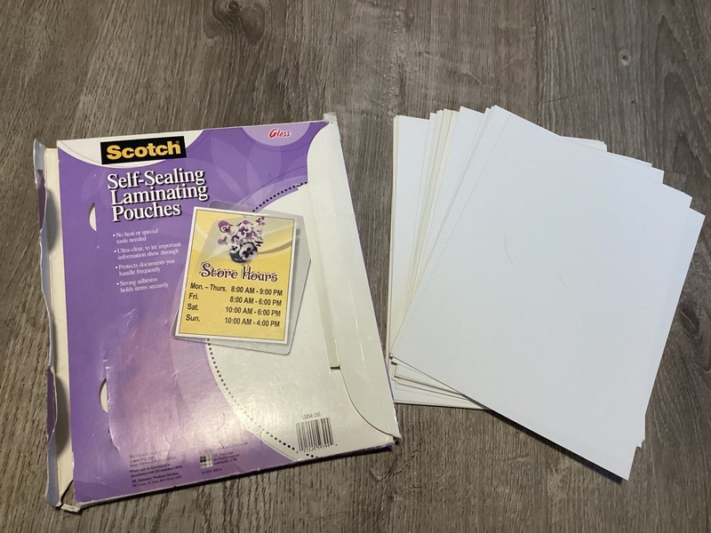3M Scotch Self Sealing Laminating Pouches 9 1/6 X 11 5/8 - 25 Pouches