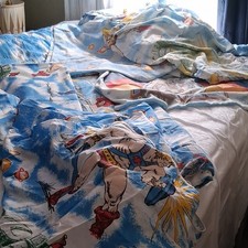 7 piece Mattel Masters heMan Universe Sheets w comforter 1 new fitted & flat 83