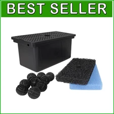 Compact Pond Filtration System - Universal Filter Box with Bio-Balls & Filters