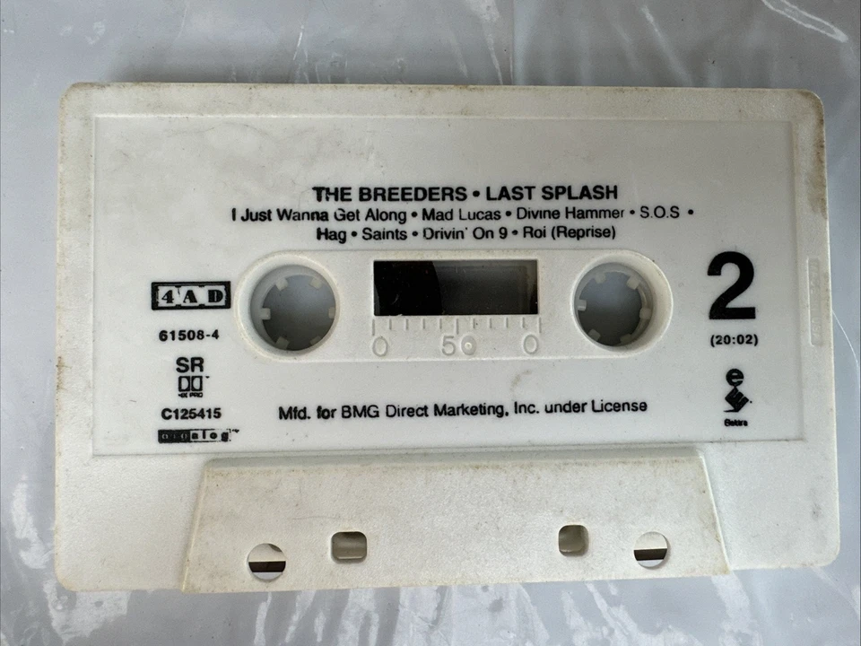 The Breeders Last Splash Cassette 1993 4AD BMG C125415 Tested Tape Only Foto 2 de 2