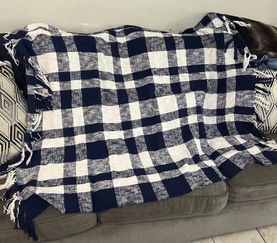 GRANERO DE CERÁMICA ~ALGODÓN NUBBY FLECOS TIRO ~ AZUL COBALTO BLANCO ~ A SUBARU LE ENCANTA CUIDAR Foto 2 de 4