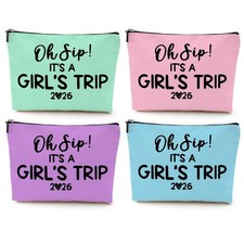4Pcs Girl Trip 2026 Makeup Bag Funny Girls Trip Gifts Favors Girls Weekend Gi...