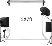5Ft 7Ft Solid White Backdrop Portrait Background for Photography Studio Children