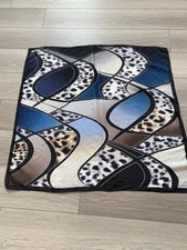 Vintage Adrienne Landau Studio Silk Scarf Abstract 34" Square Hand Rolled Hem