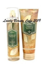 BATH BODY WORKS / SUNRISE WOODS / FRAGRANCE MIST BODY CREAM SET