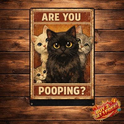 Are You Pooping Funny Bathroom Tin Sign Modern Farmhouse Metal Wall Decor 8x12