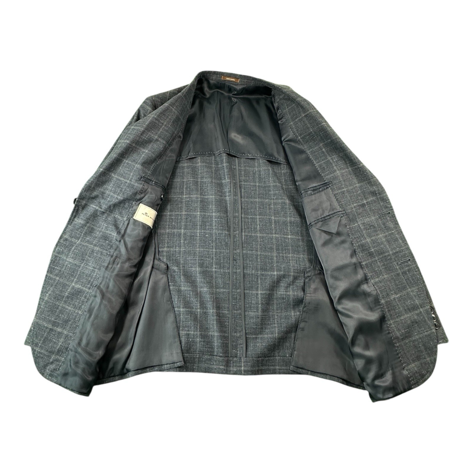 Peter Millar Blue Checked Current Wool Linen Silk… - image 3