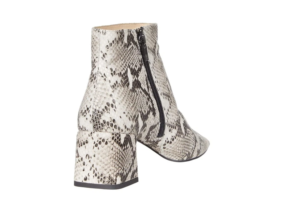 Botines Aliya Negro Blanco Estampado Serpiente Cuero Pelle Moda Foto 4 de 4
