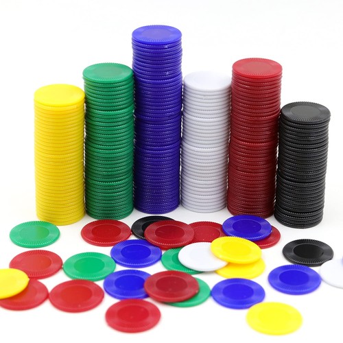 600Pcs Plastic Poker Mini Chips in 6 Colors Bulk Poker Card Game Chips for Game - Picture 1 of 7