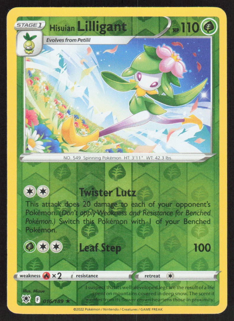 Pokemon Hisuian Lilligant Holo Rare 016/189 SWSH10: Astral Radiance Reverse H...