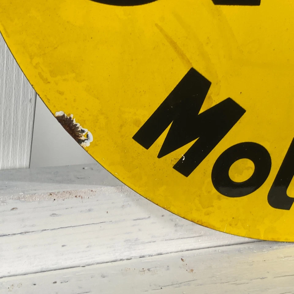 Shell Enamel Sign - Ø 30cm (11.8") - Nice Vintage Industrial Motor Oil Wall Sign - Image 3 of 4