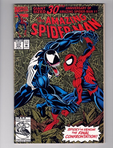 Amazing Spider-Man #375 (1993) Gold foil cover Giant size 30th Anniversary