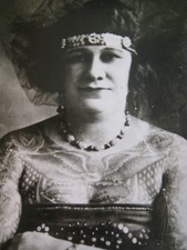 Vintage mid-1900s Kobel Photo, TATTOOING 7x5 in., NICE, T-634 1920'S GIRL